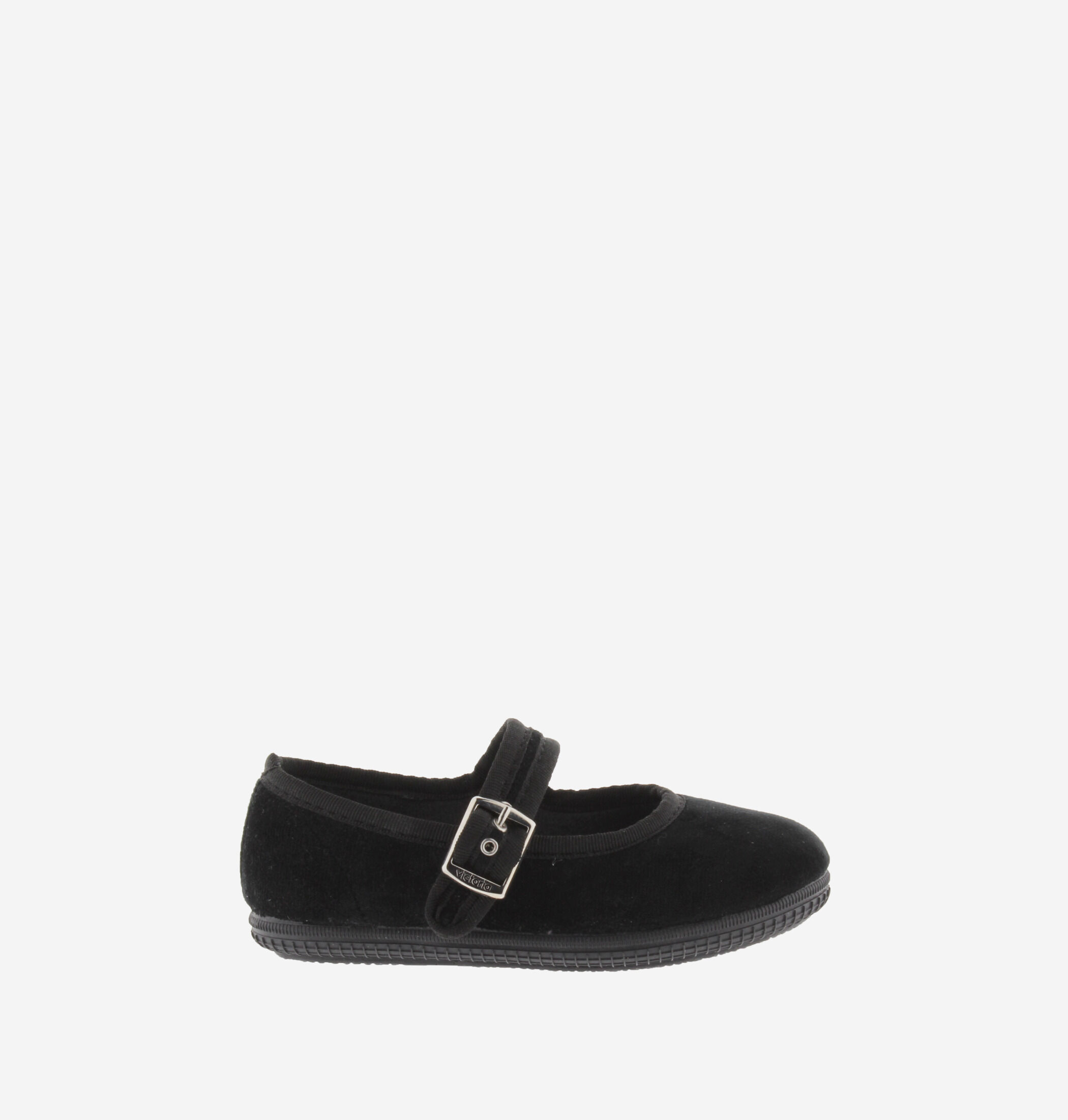 フラットシューズ ^Victoria Shoes^ Oda Mary Jane Canvas 1049117NEGRO 500304234 ODA VELVET MARY JANE & BUCKLE | Victoria Shoes