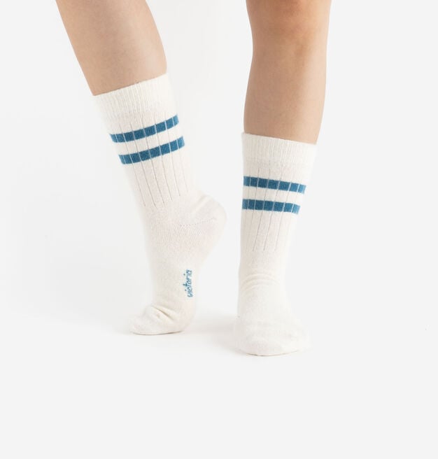 CALZINO CASHMERE NATURALE & RIGHE