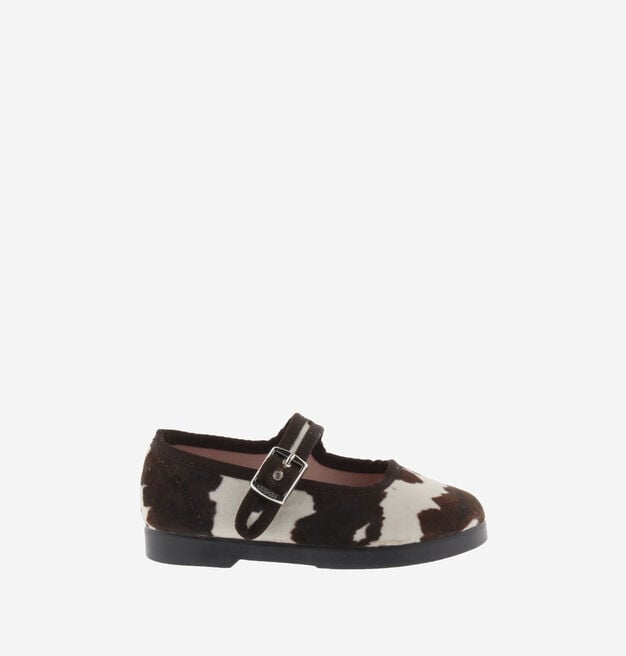 GONG-FU ANIMAL PRINT VELVET MARY JANE