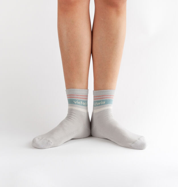 STRIPED COTTON ANKLE SOCKS