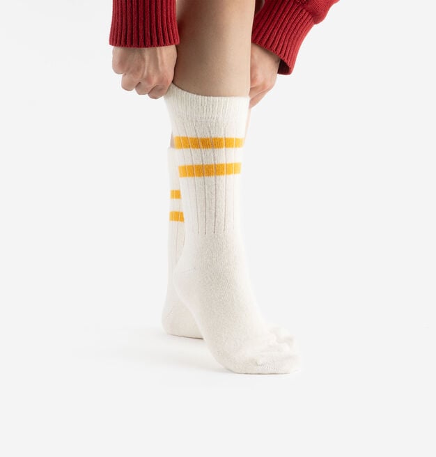CALZINO CASHMERE NATURALE & RIGHE