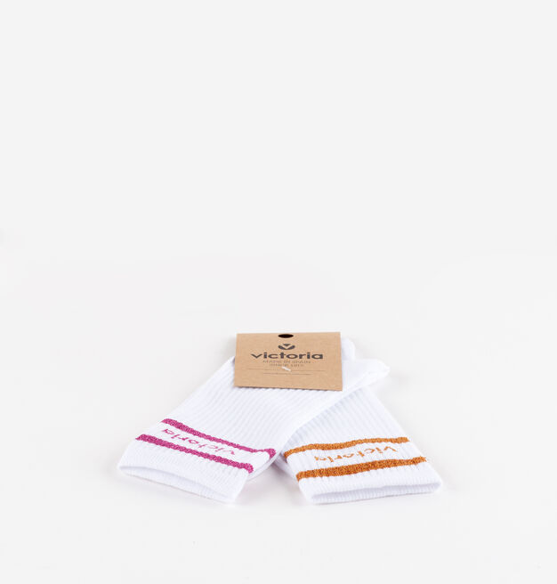 COTTON LOGO & SPARKLE LONG SOCKS