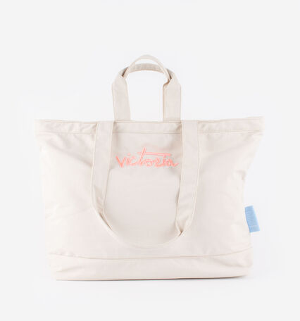 EMBROIDERED NYLON SHOPPER