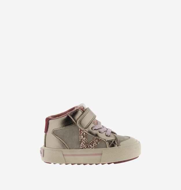 TRIBU KLETTVERSCHLUSS STIEFELETTE METALL & GLITZER & ELASTISCH