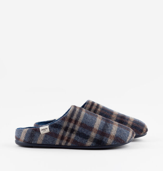 NORTE CHECKED PRINT SLIPPERS