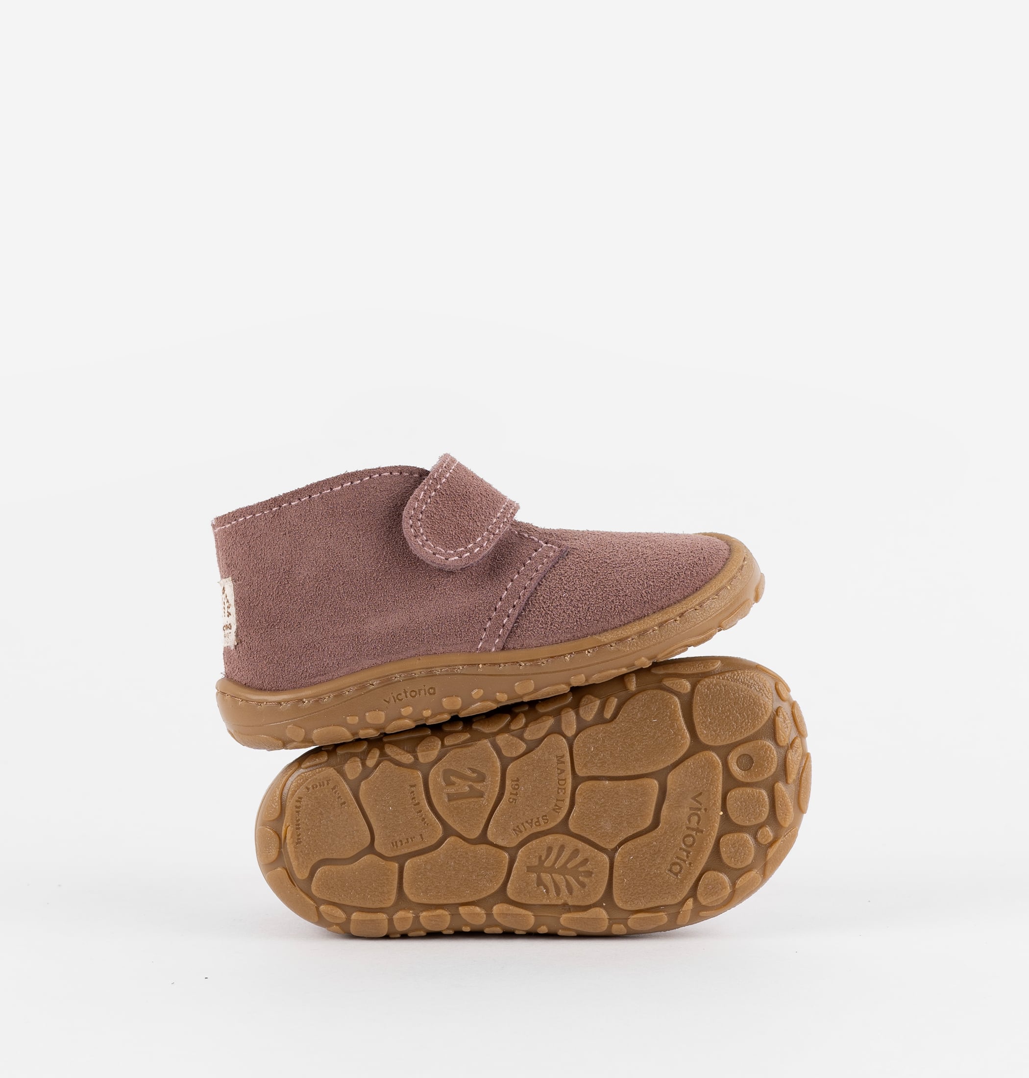 BOSCO BAREFOOT KLETTVERSCHLUSS STIEFELETTE VELOURSLEDER