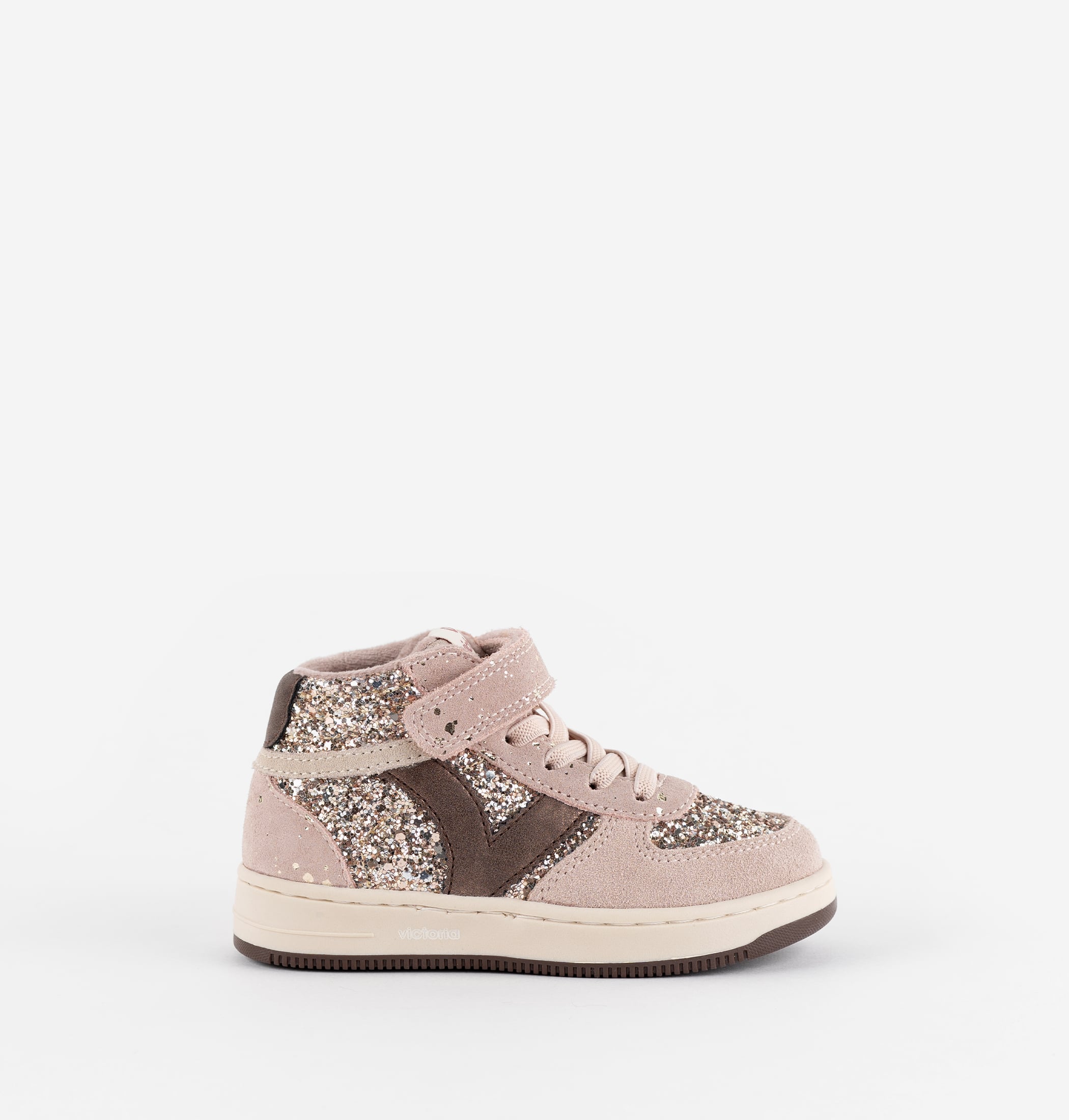 TIEMPO KLETTVERSCHLUSS STIEFELETTE GLITZER/VELOURSLEDER & ELASTISCH
