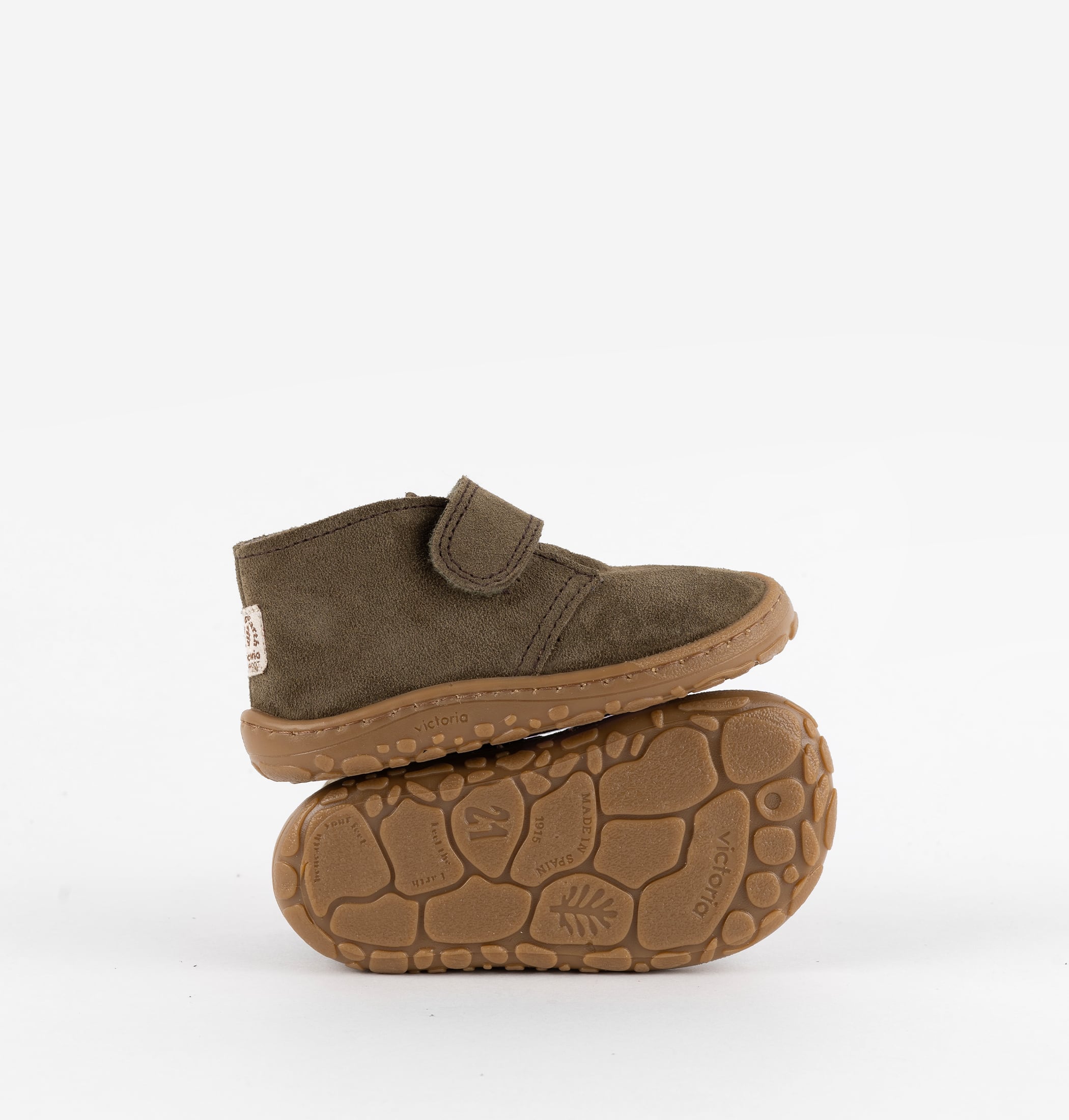 BOSCO BAREFOOT KLETTVERSCHLUSS STIEFELETTE VELOURSLEDER