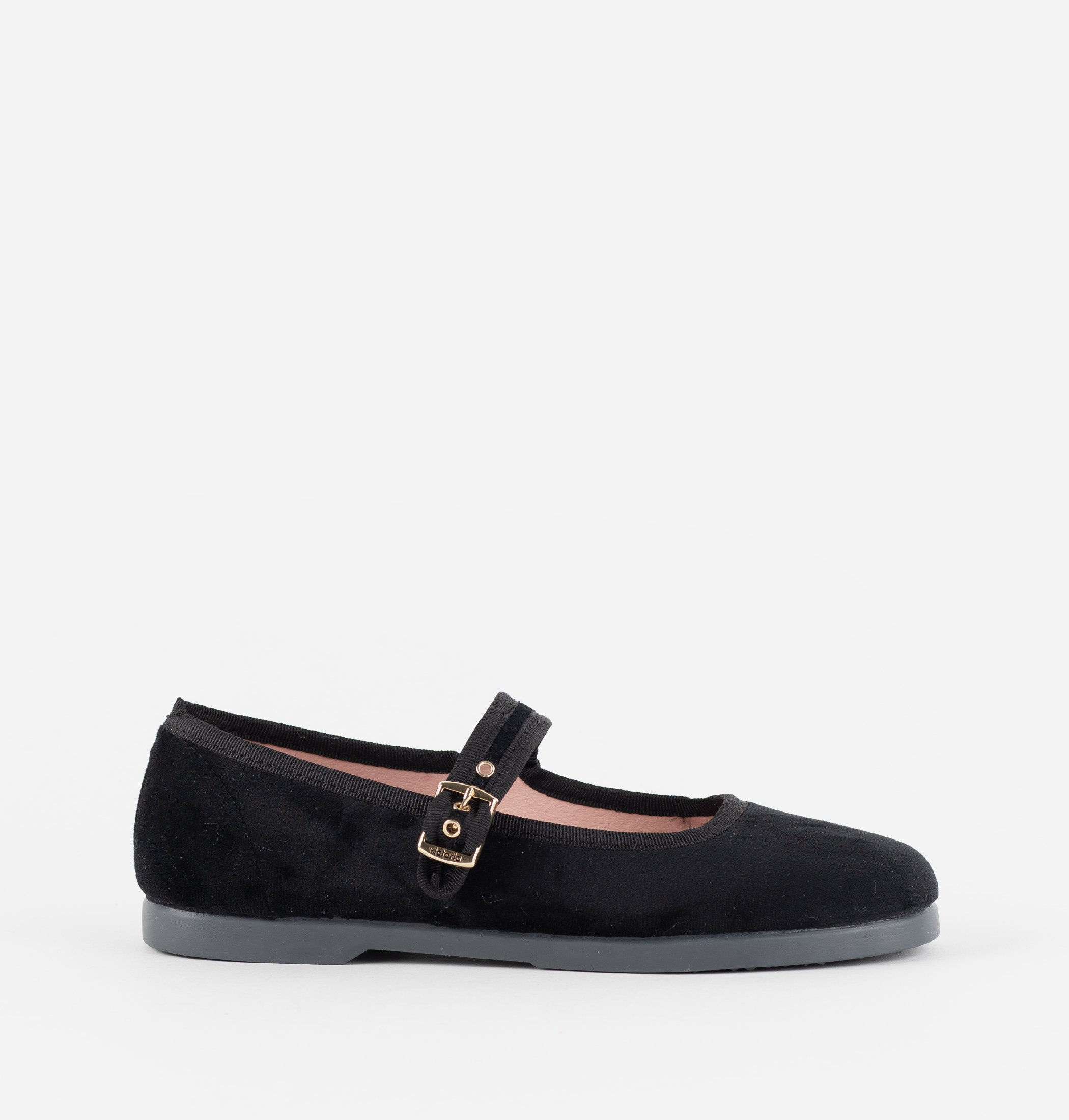 フラットシューズ ^Victoria Shoes^ Kung Fu Casa Ballerina Strap 1080912NEGRO 5 GONG-FU BALLERINA SAMT | Victoria Shoes