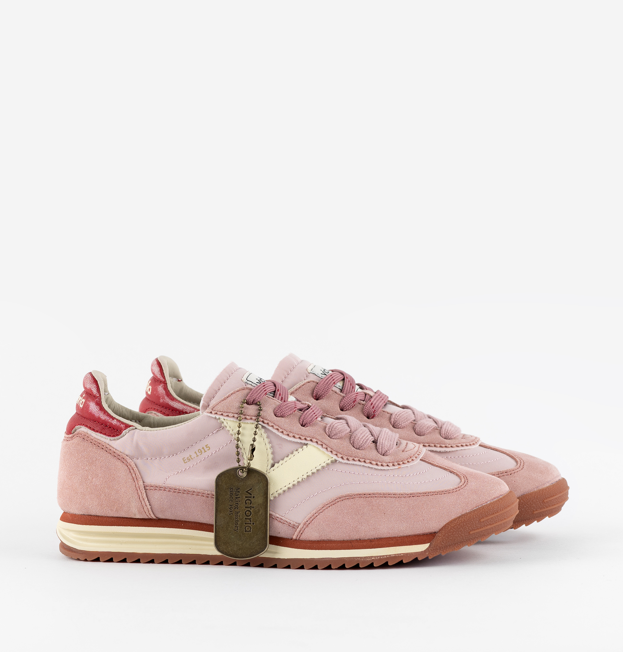Sneaker Unisex Saturno Victoria, Nylon E Pelle, Suola Dentata, Colori Pastello